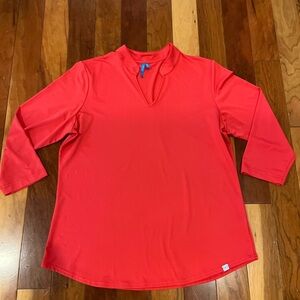 GG BLUE Top Women's XL Active Fall Golf Pickleball Tennis Coral/Red Blend EUC